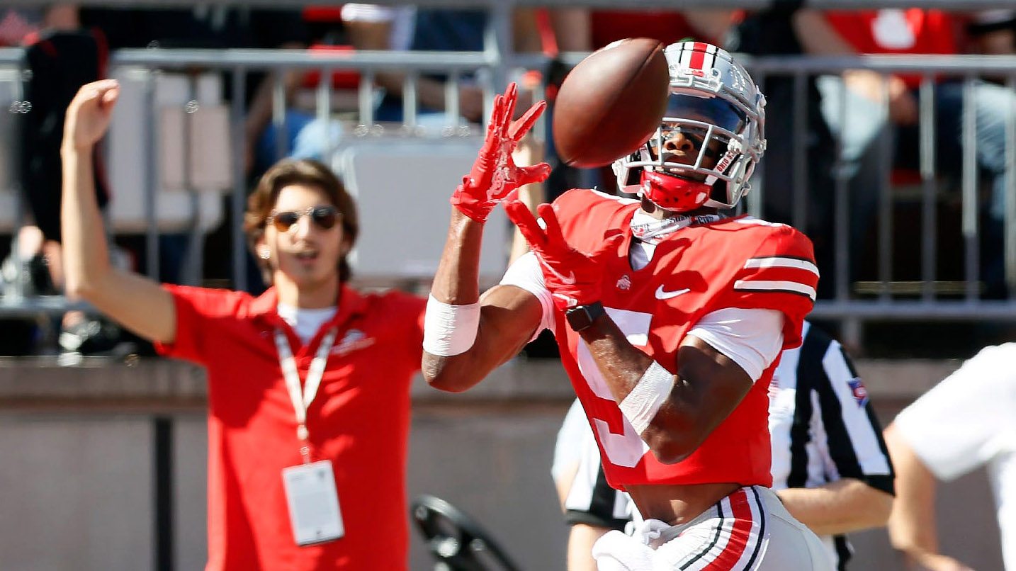 Buckeye freshman receiver Garrett Wilson has black stripe removed