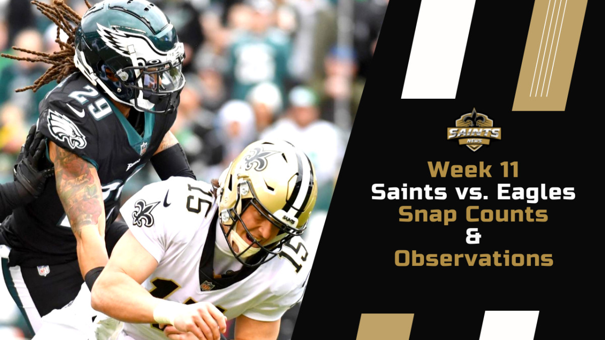 Week 11 New Orleans Saints Snap Counts and Observations Sports