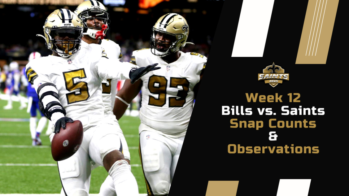 Week 12 New Orleans Saints Snap Counts And Observations Sports Illustrated New Orleans Saints 