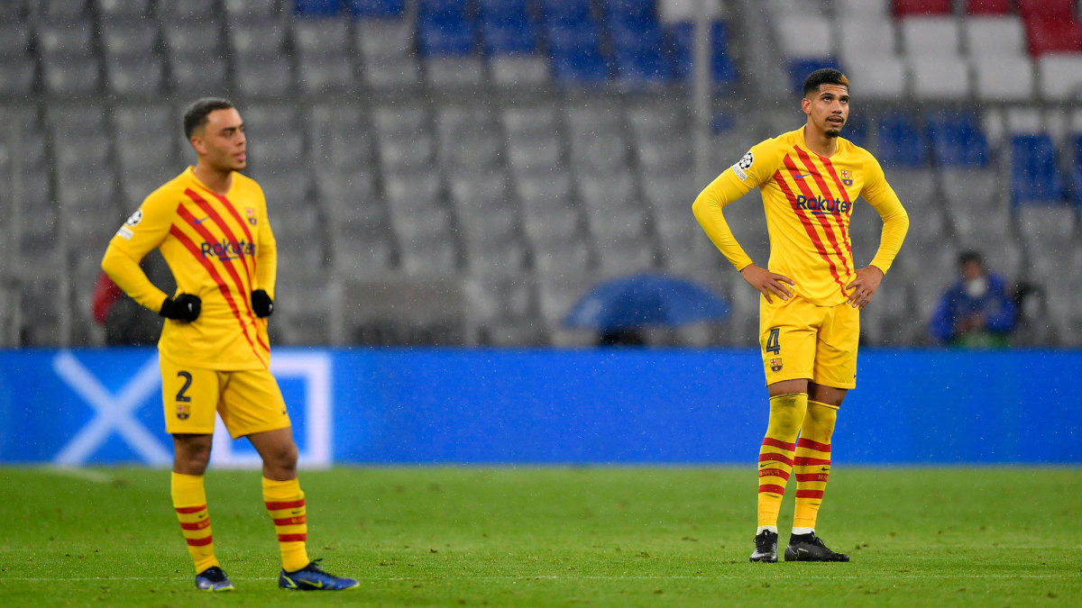 Barcelona hits new bottom with Champions League group ouster