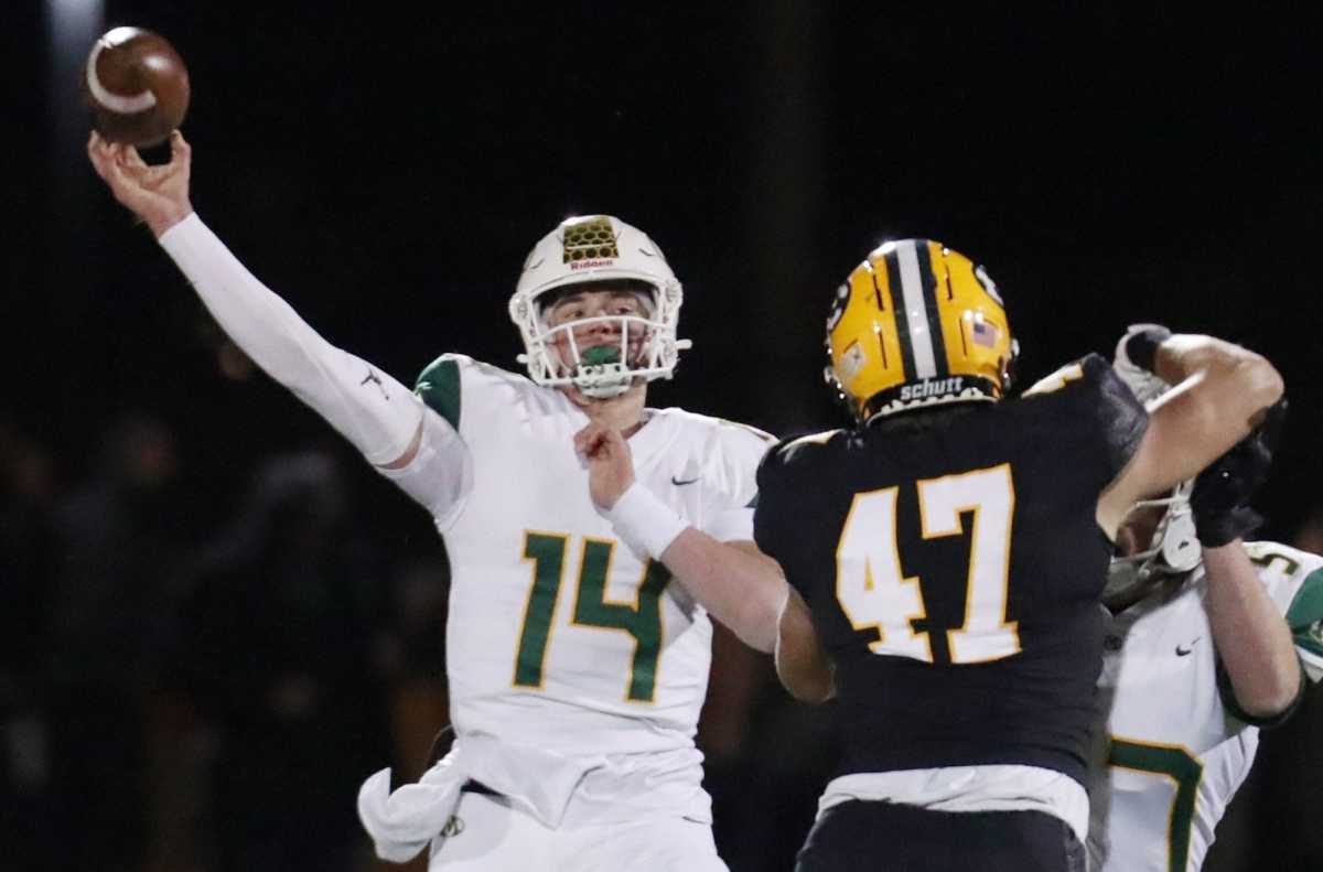 Penn State quarterback Drew Allar threw for 4,444 yards and 48 touchdowns as a senior at Medina (Ohio) High in 2021.