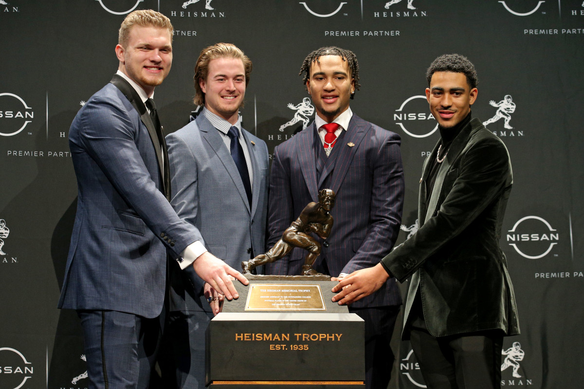 2021 Heisman finalists Aidan Hutchinson, Kenny Pickett, C.J. Stroud and Bryce Young.