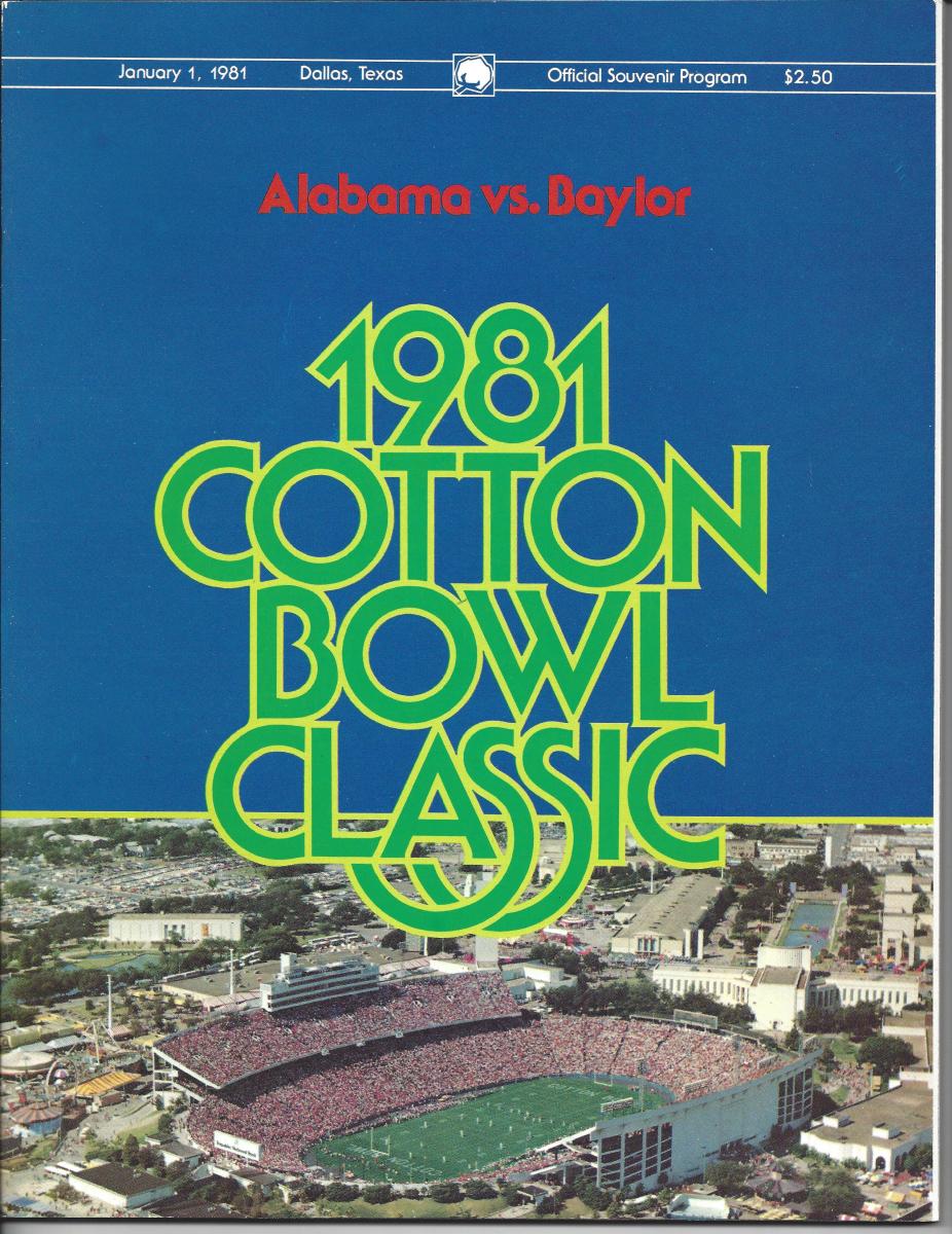 1981 Cotton Bowl game program: Alabama vs. Baylor