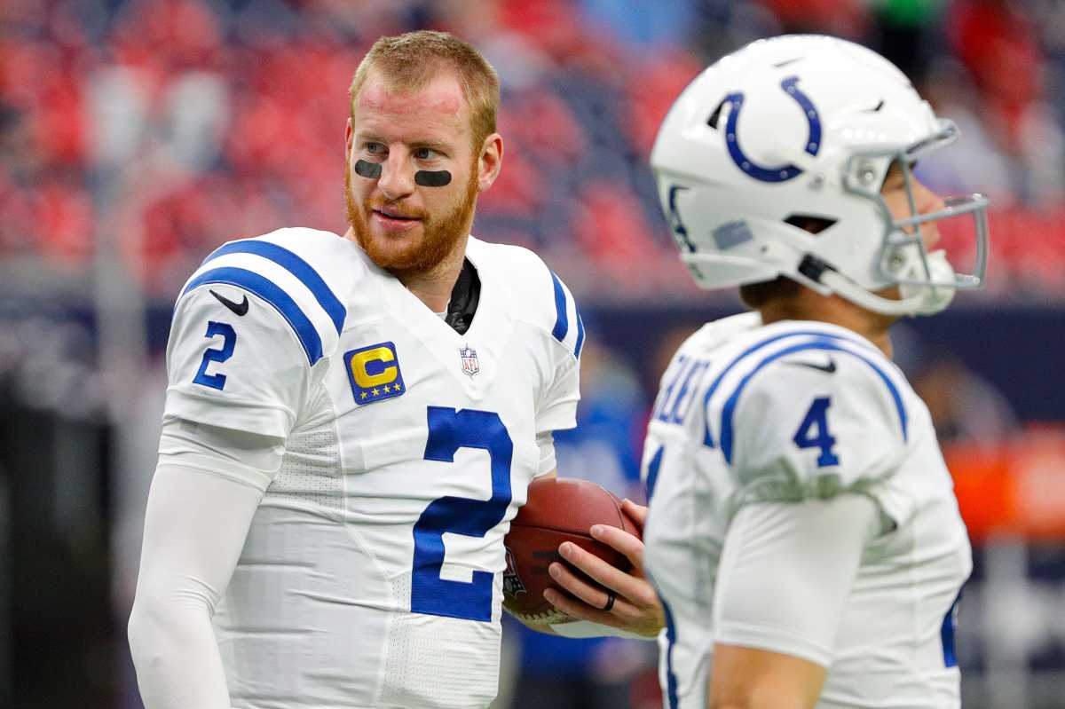 Kenny Moore II of the Indianapolis Colts warms up before playing