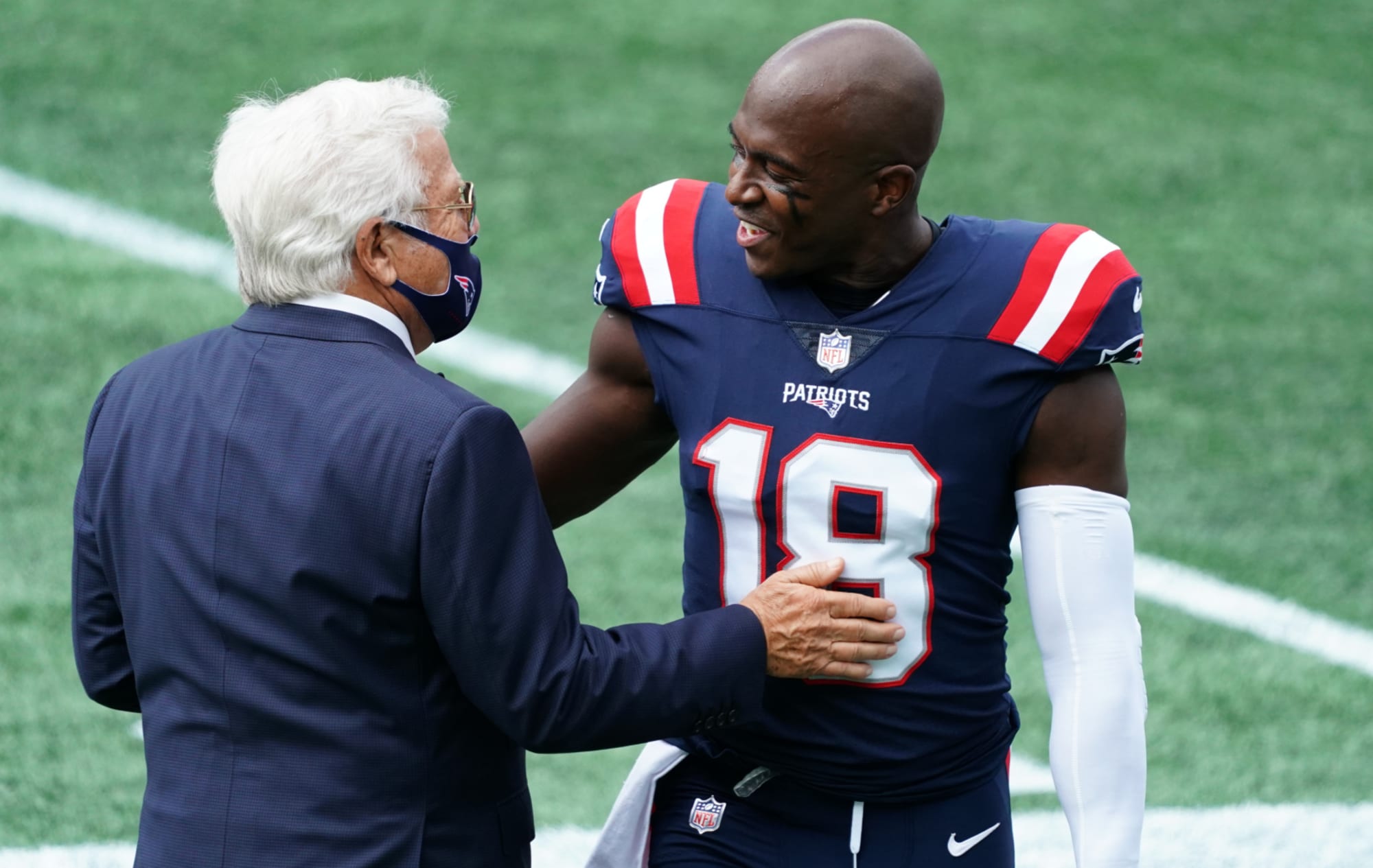 Patriots ST Matthew Slater and owner Robert Kraft