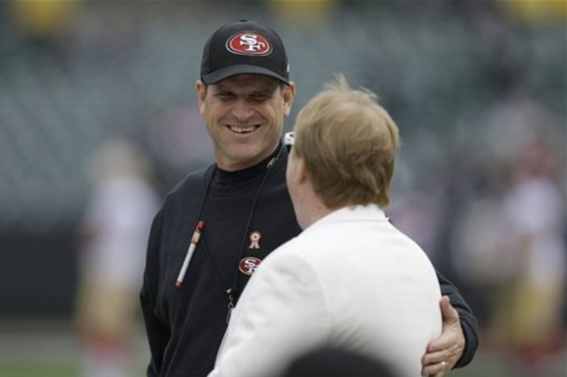 Coach Jim Harbaugh: Waiting on Raiders Move? Or More Michigan