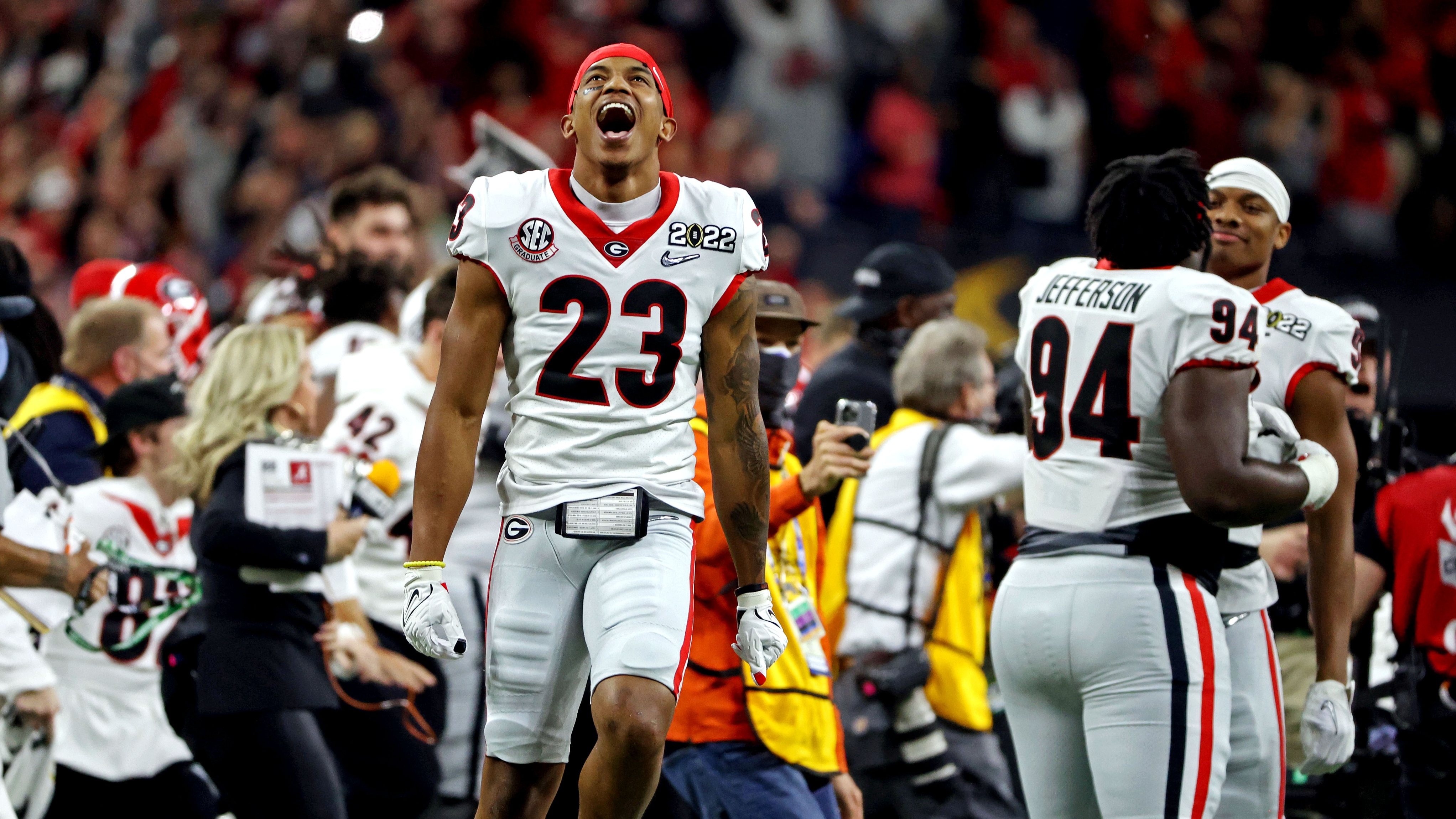 Photo Gallery: Georgia Football Celebrates Championship with the Atlanta  Braves - Sports Illustrated Georgia Bulldogs News, Analysis and More