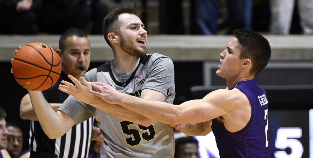 Purdue guard Sasha Stefanovic looks for a teammate during the Boilermakers' win over Northwestern on Sunday. (USA TODAY Sports)