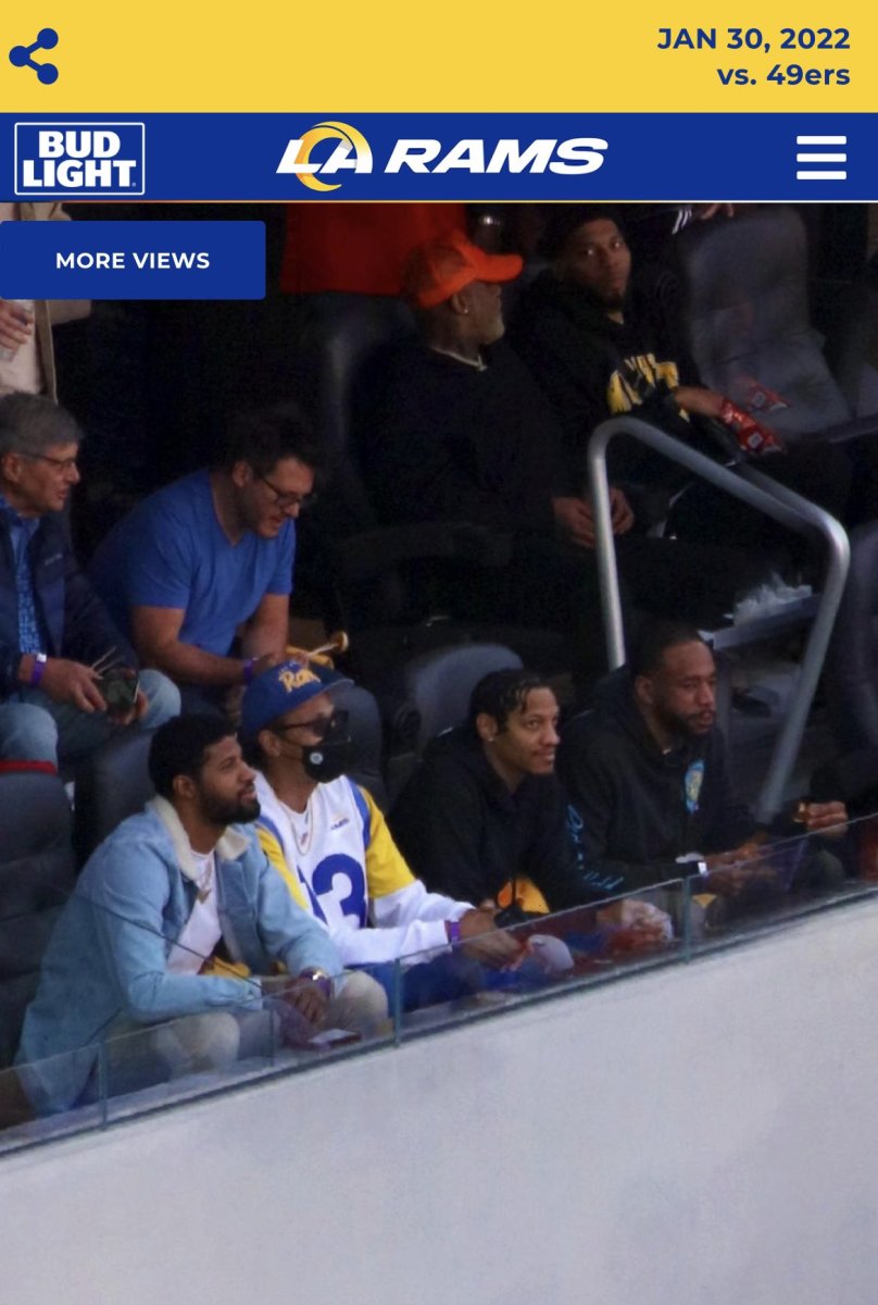 Photo: Kawhi Leonard and Paul George Spotted at LA Rams Playoff