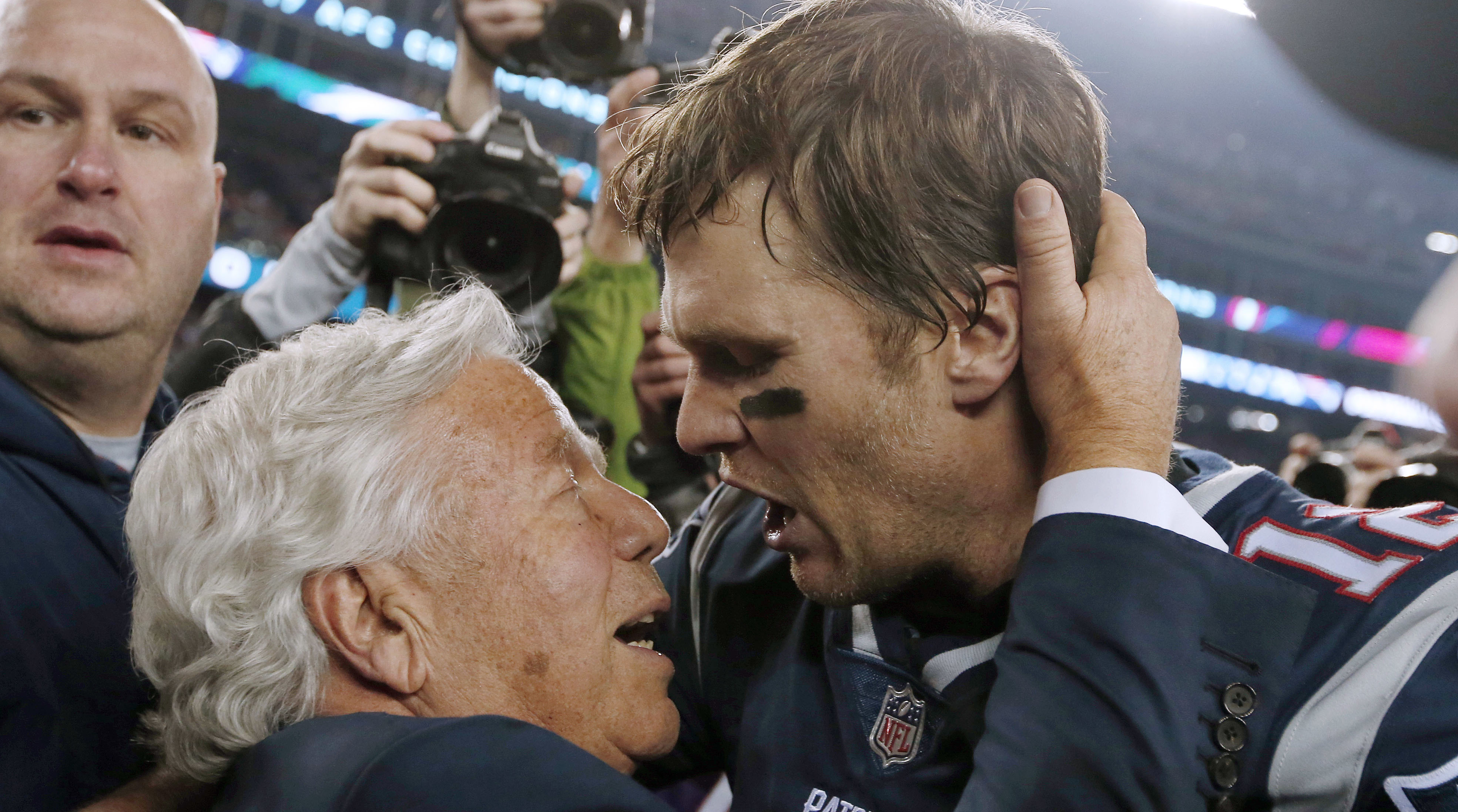 I love him like a son. Robert Kraft says he and Brady had a positive  discussion regarding Brady's decision to part ways with the Patriots.