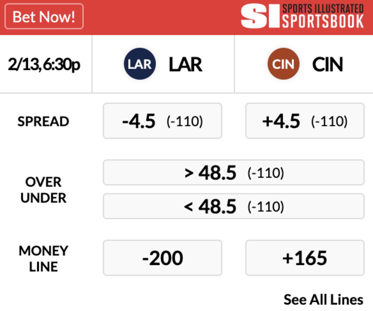 Super Bowl LVI Odds, Spread and Bets: Los Angeles Rams vs. Cincinnati  Bengals - Sports Illustrated