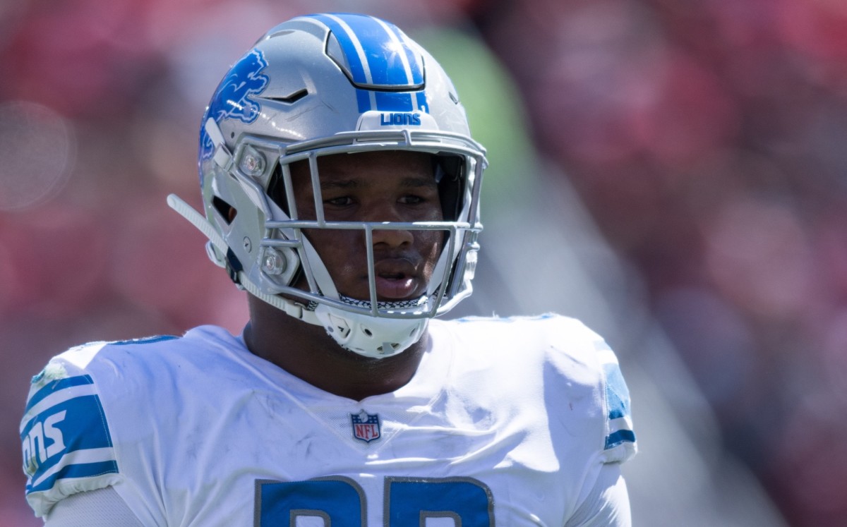 Detroit Lions defensive end Da'Shawn Hand (93) during the second quarter against the San Francisco 49ers at Levi's Stadium. The 49ers defeated the Lions 30-27.