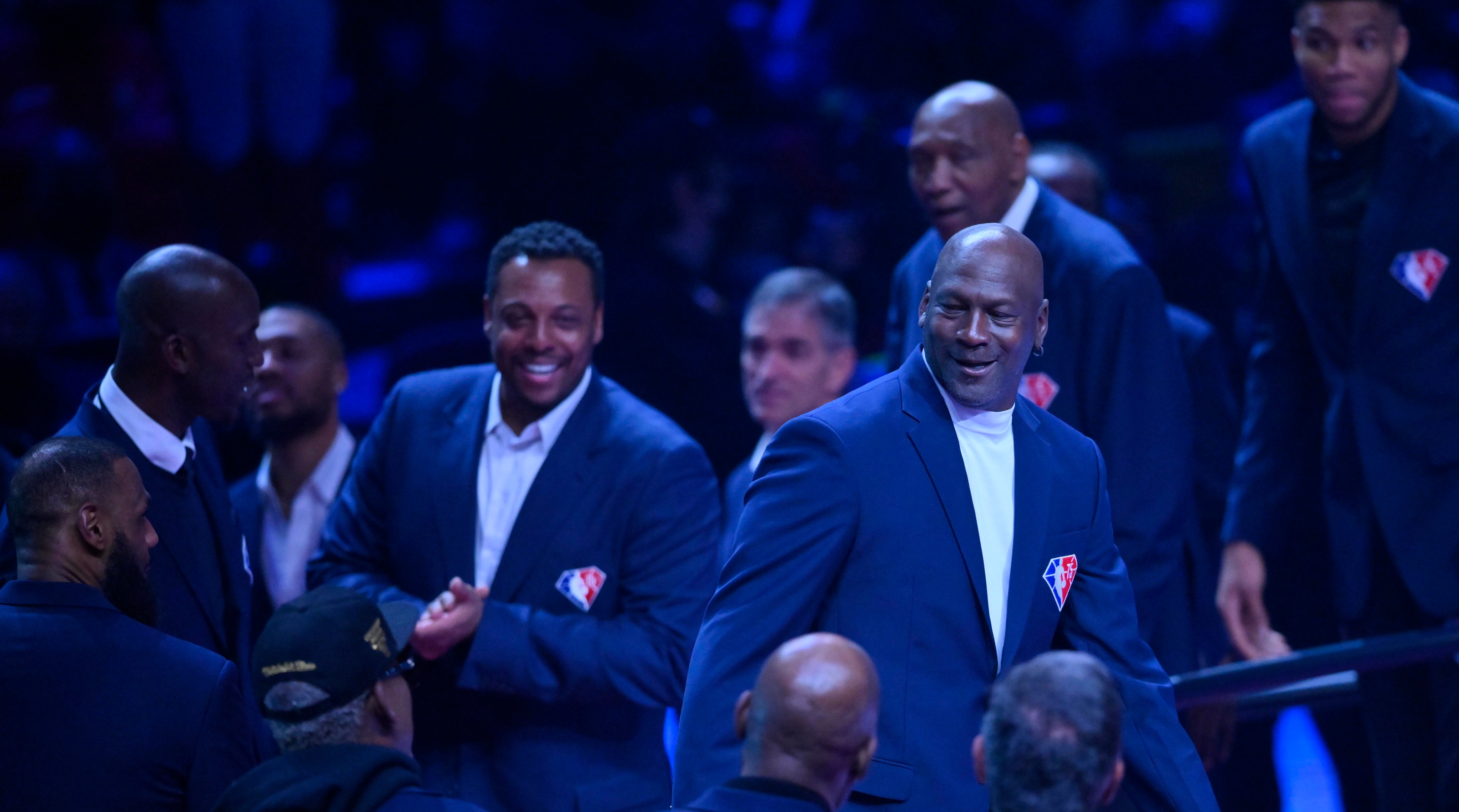 NBA honors 75th anniversary team at halftime of All-Star Game