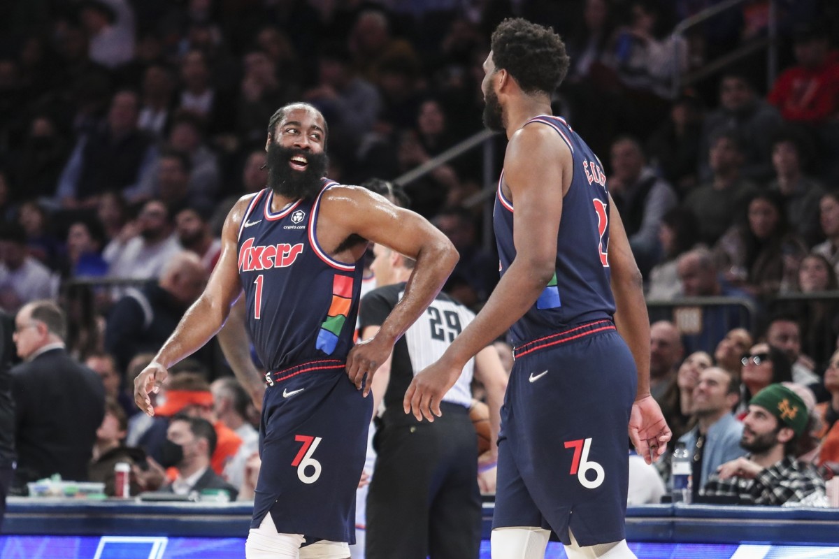 James Harden's triple-double, Joel Embiid's inside work power the