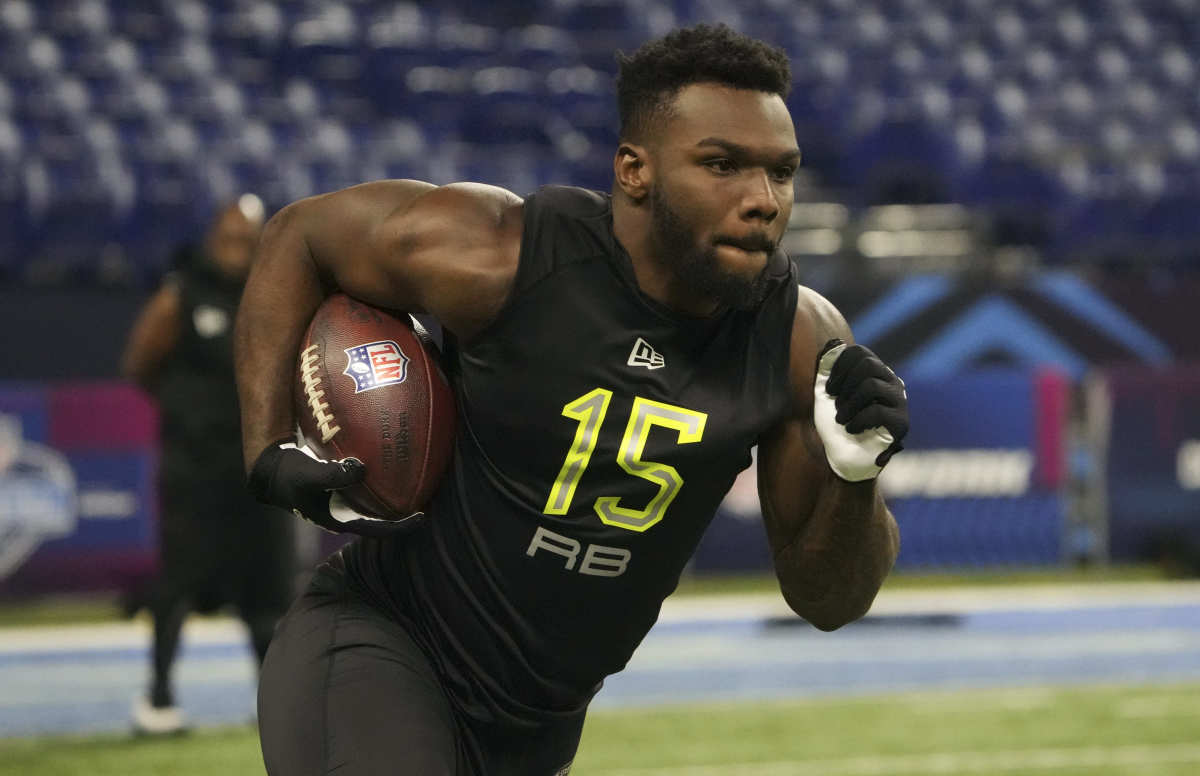 2022 NFL Combine CheckIn Jerome Ford Performs in Front of NFL