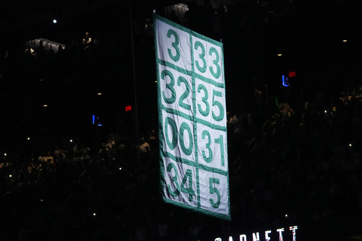 Photos and Videos] Celtics Raise Kevin Garnett's #5 to the Rafters - Sports  Illustrated Boston Celtics News, Analysis and More