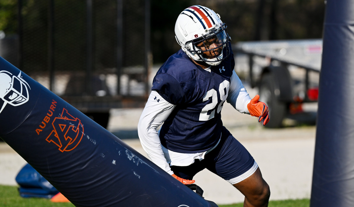 Hayden Brice (28)First spring football practice on Monday, March 14, 2022 in Auburn, Ala.