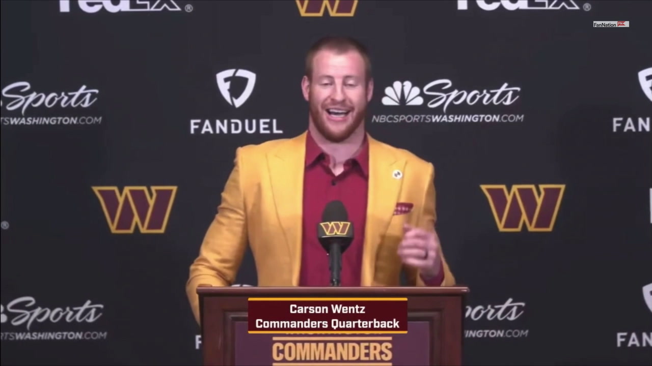 Kmess ✭ on X: That new Carson Wentz Commanders jersey is wild.   / X