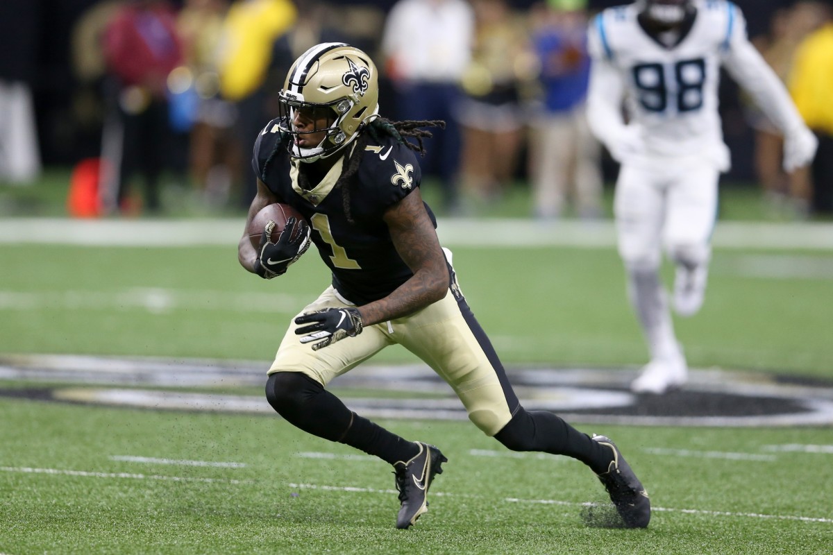 New Orleans Saints wide receiver Marquez Callaway (1) watches