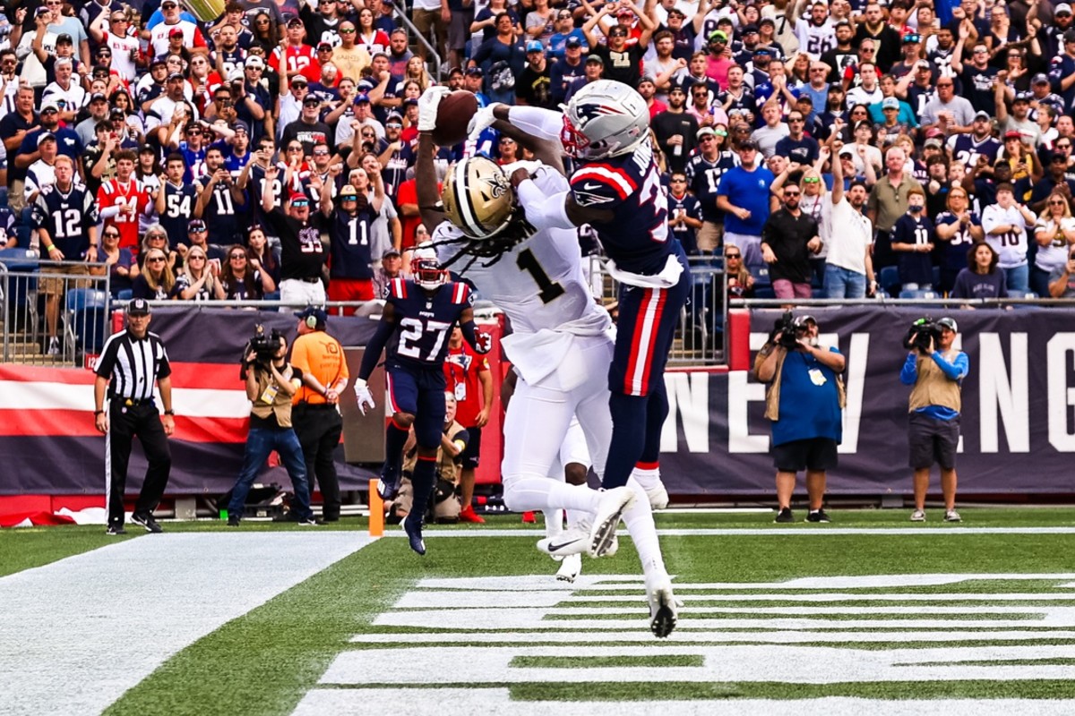 New Orleans, United States. 13th Oct, 2020. New Orleans Saints wide  receiver Marquez Callaway (12) returns a kick against the Los Angeles  Chargers at the Louisiana Superdome in New Orleans on Monday