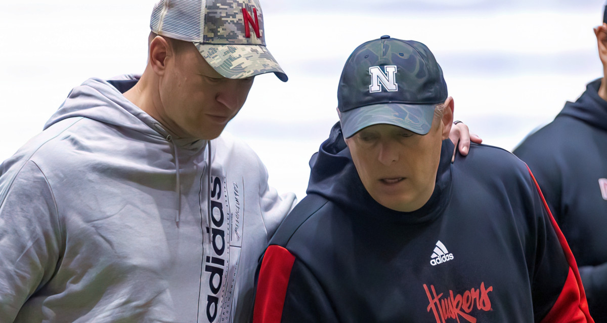 Scott Frost and Bill Busch 2022.03.30 spring practice 1