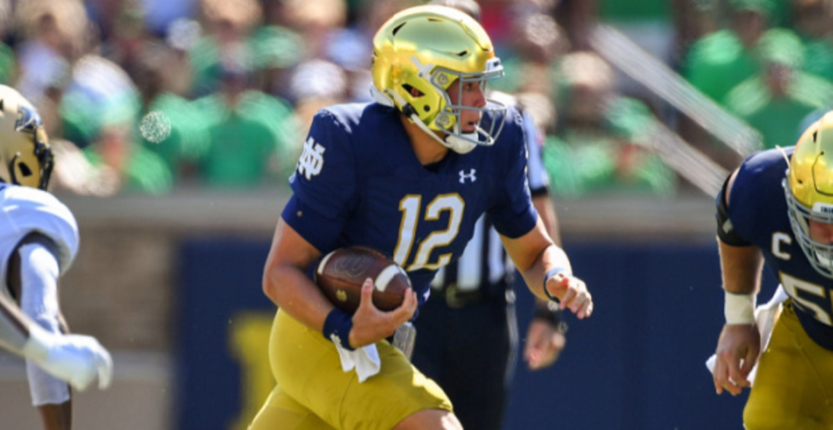 Notre Dame quarterback Tyler Buchner has entered the college football transfer portal.