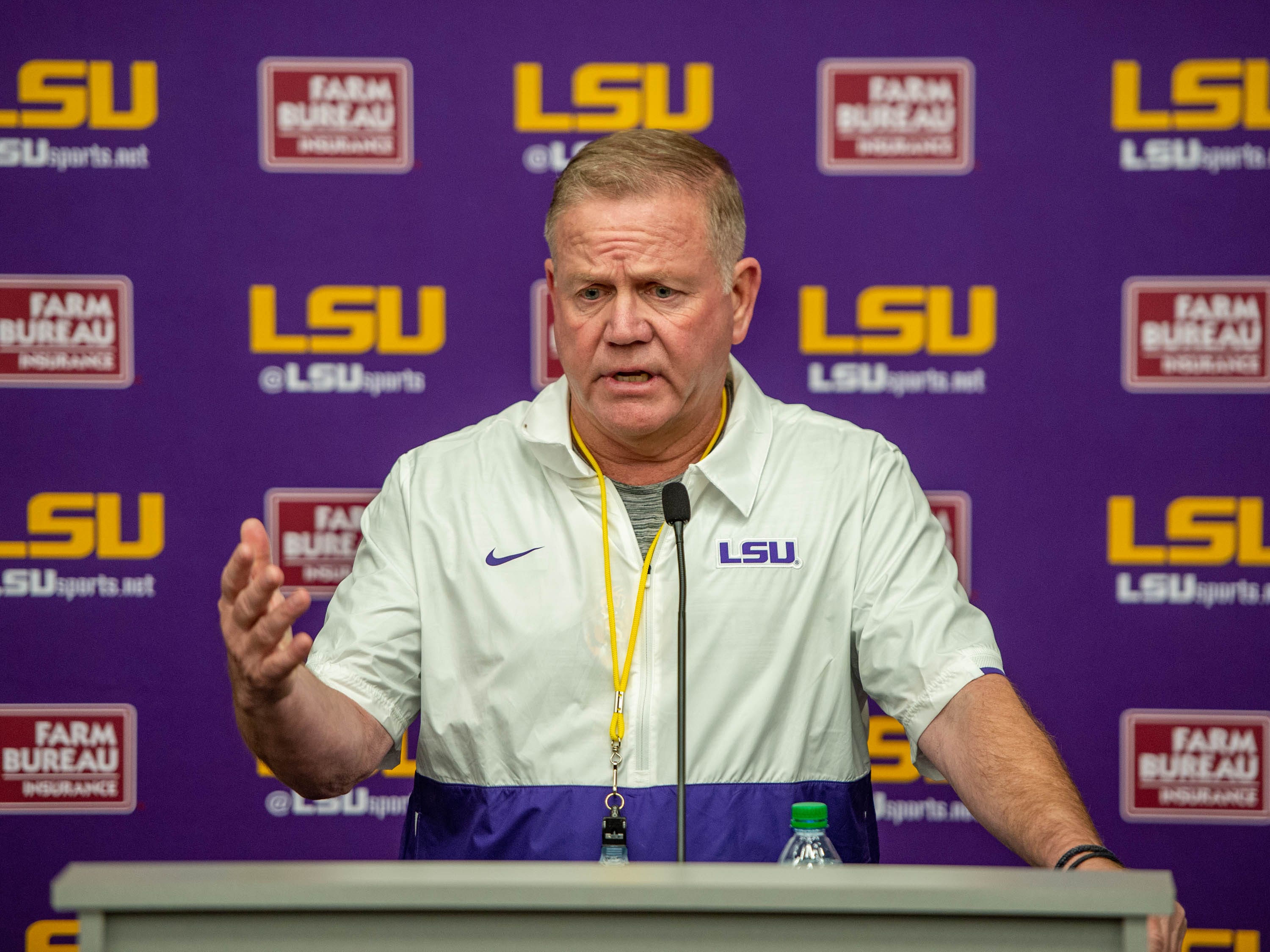 Brian Kelly Pleased With Progress Made From Lsu Football Five Spring 