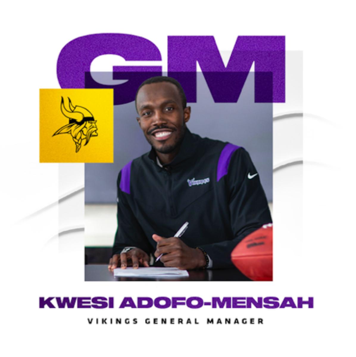 Here's what the Vikings owners say about new GM Kwesi Adofo-Mensah - Bring  Me The News