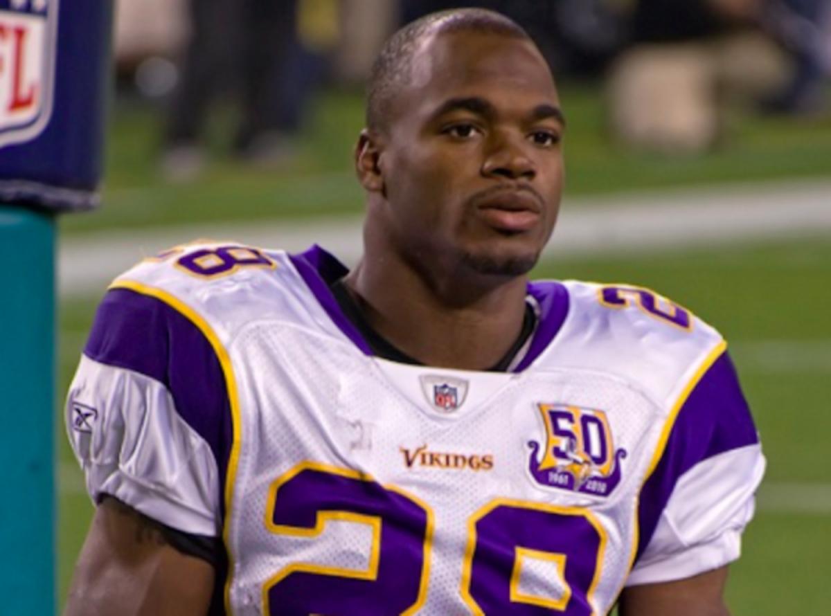 Adrian Peterson Minnesota Vikings NFL Tackle Twill Throwback