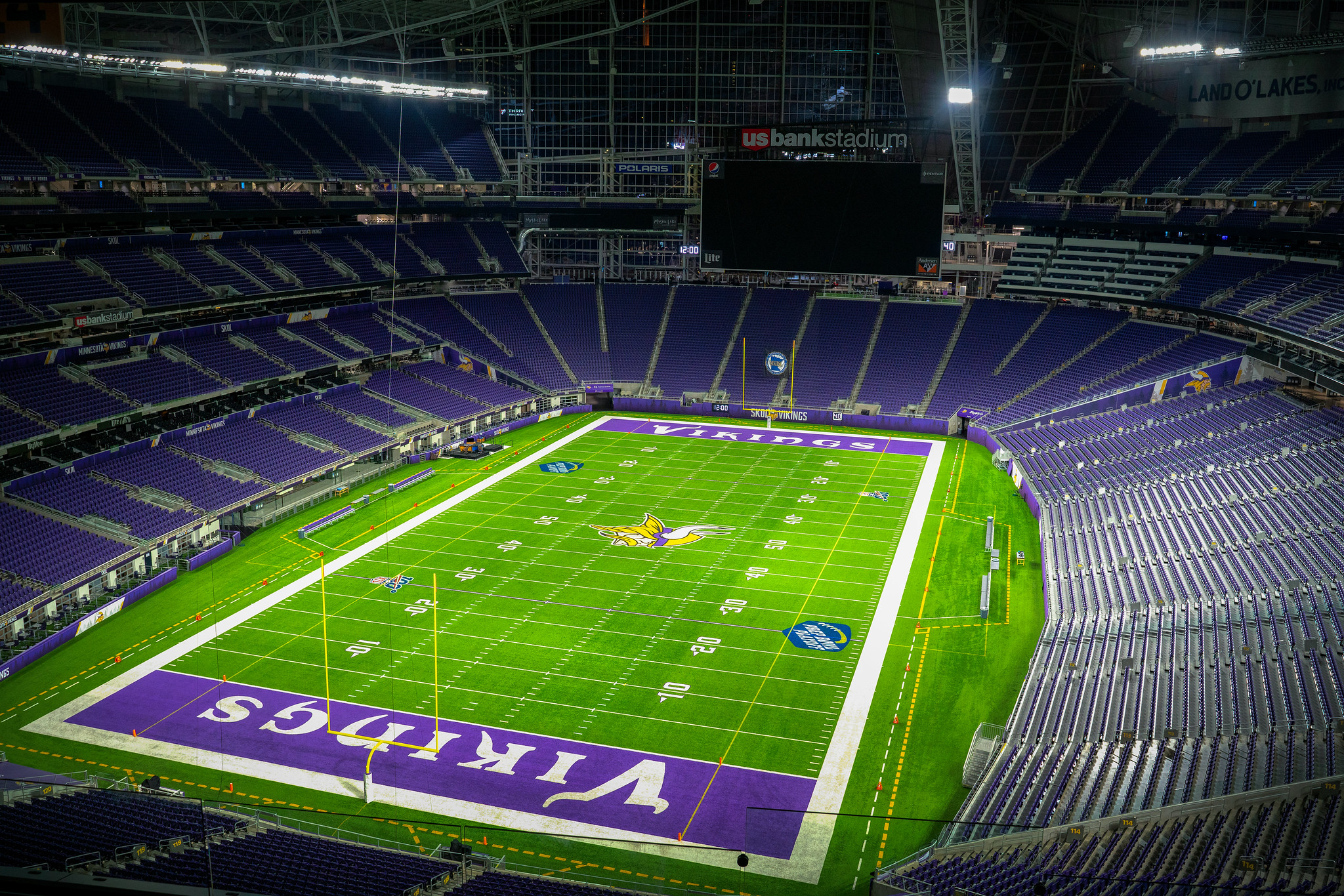 Fans gather at U.S. Bank Stadium in Minneapolis for Vikings season