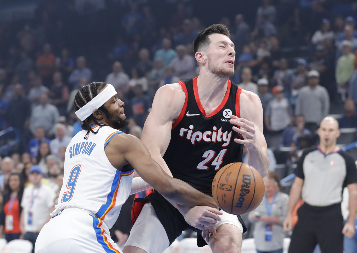 Big Fourth Quarter Propels Thunder Over Blazers in Final Home Game ...