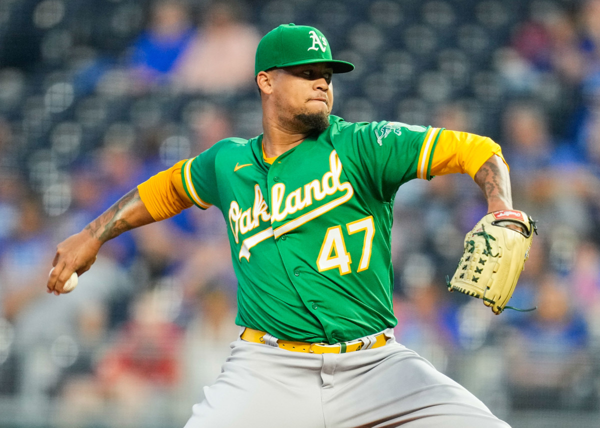 Oakland Athletics starting pitcher Frankie Montas