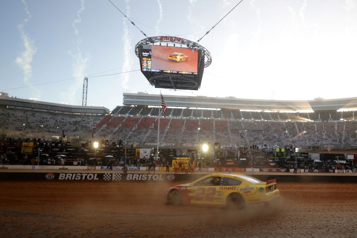 Joey Logano is looking forward to returning next week to the dirt track at Bristol Motor Speedway to defend his win in last March's Food City Dirt Race. (Photo by Jared C. Tilton/Getty Images)