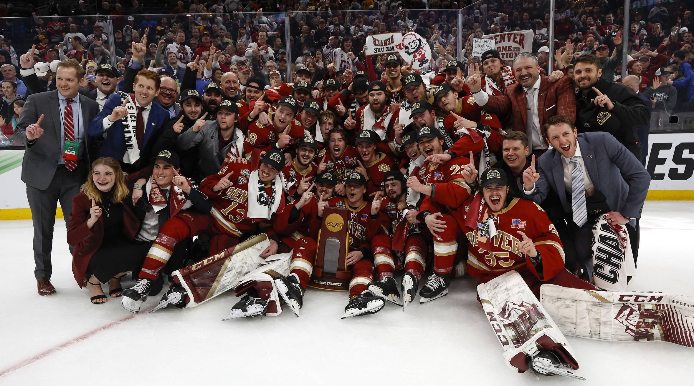 Denver scores five goals in third period to win NCAA title - Sports ...