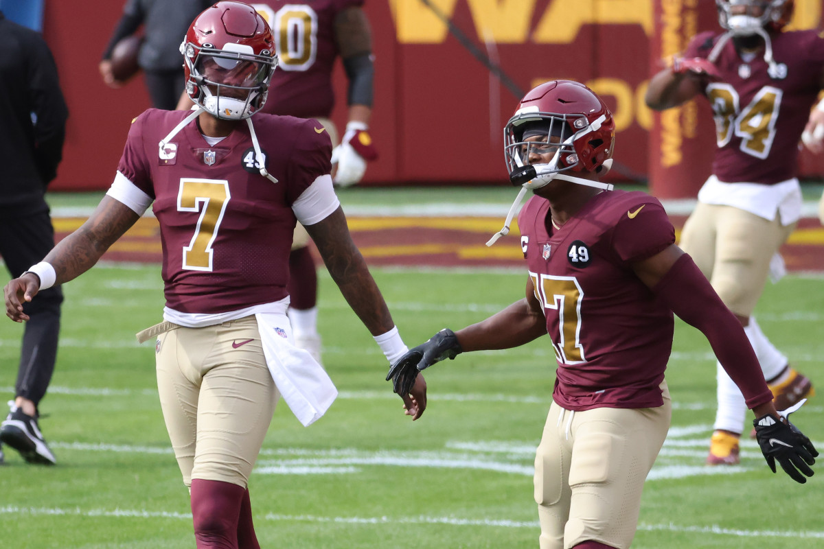 Dwayne Haskins connects with Terry McLaurin in Redskins rookie camp