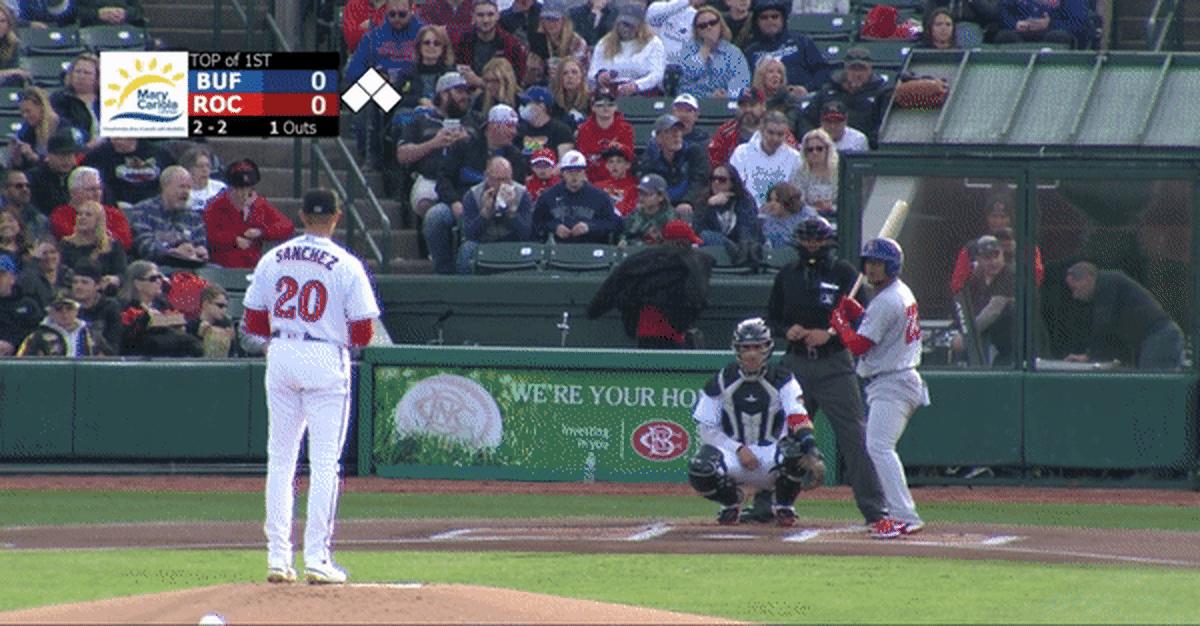 Moreno singled in his first at-bat for the Buffalo Bisons