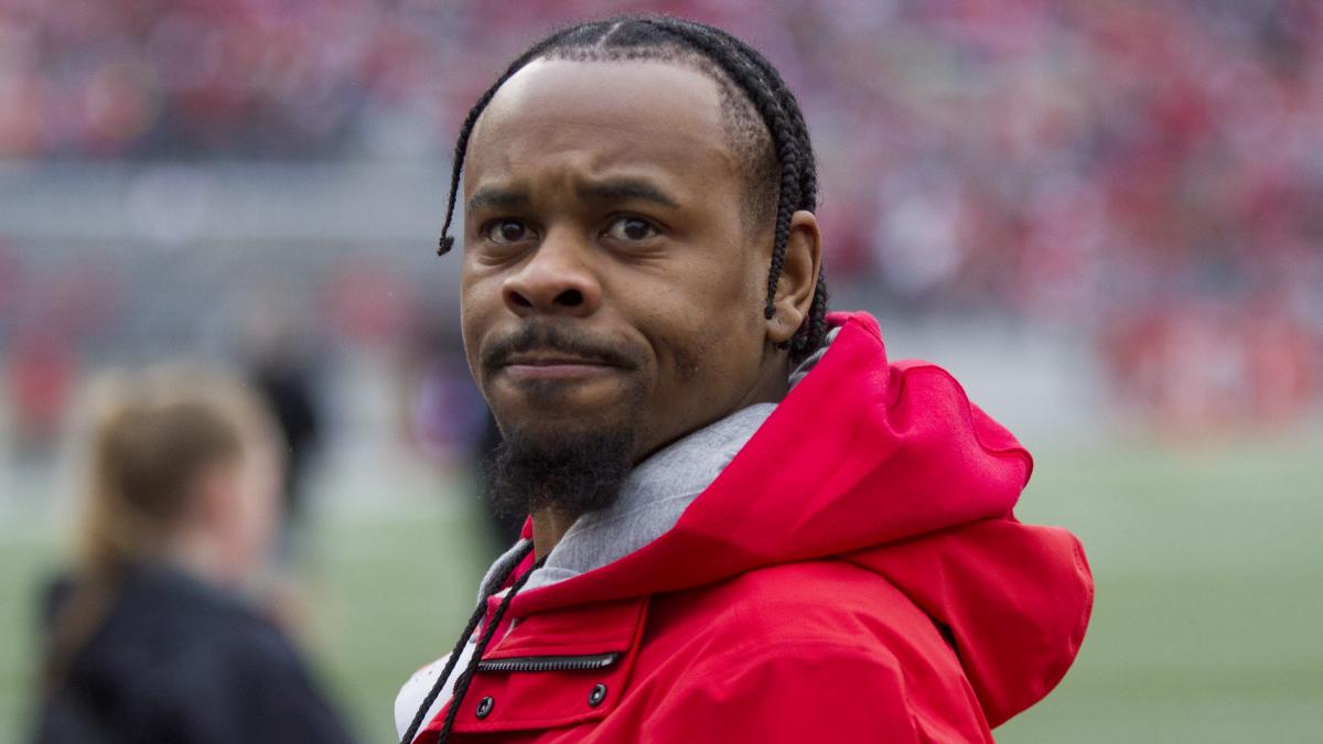 Who's excited for football season? • Ted Ginn Jr. in Ohio State #EyeBlack