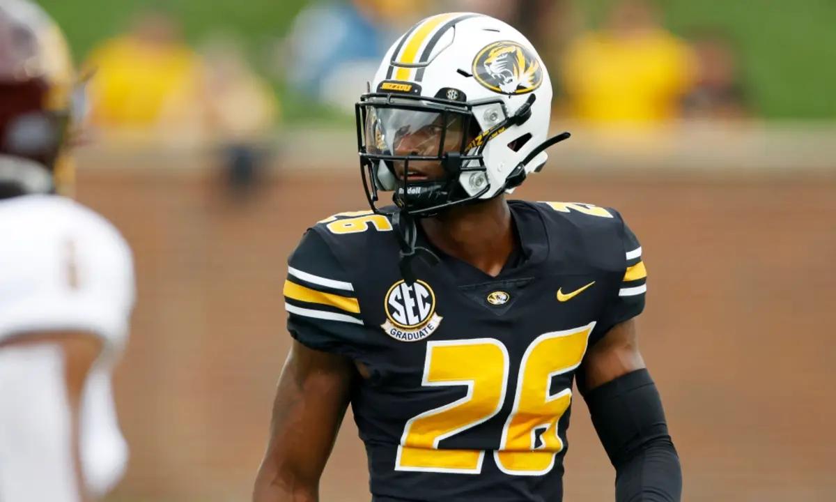 Missouri defensive back Akayleb Evans plays against Vanderbilt in the first  half of an NCAA college football game Saturday, Oct. 30, 2021, in  Nashville, Tenn. (AP Photo/Mark Humphrey Stock Photo - Alamy