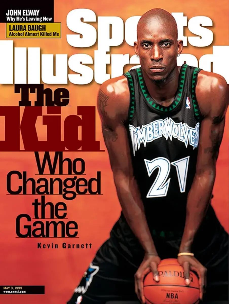 Kevin Garnett on the cover of Sports Illustrated in 1999