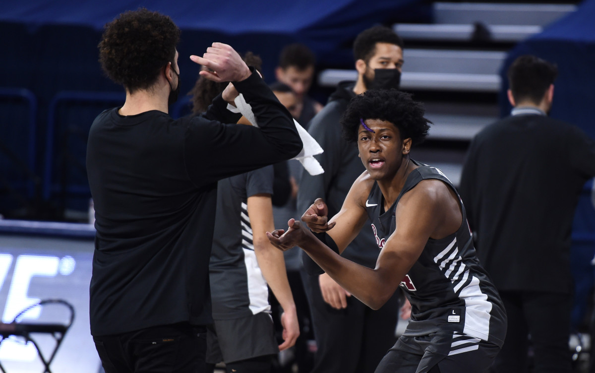 Santa Clara Broncos guard Jalen Williams (24) is introduced before a game against the Gonzaga Bulldogs at McCarthey Athletic Center.