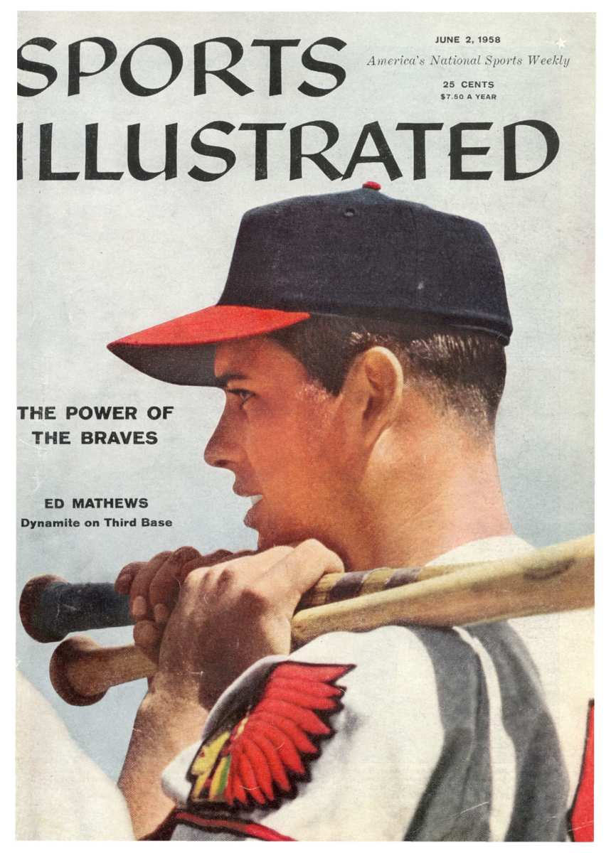 Eddie Matthews on the cover of Sports Illustrated in 1958