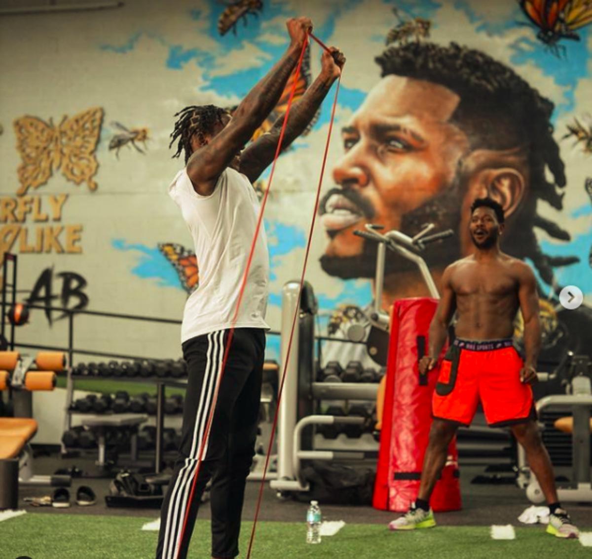 Video; Antonio Brown Training With Hollywood Brown and Lamar Jackson ...