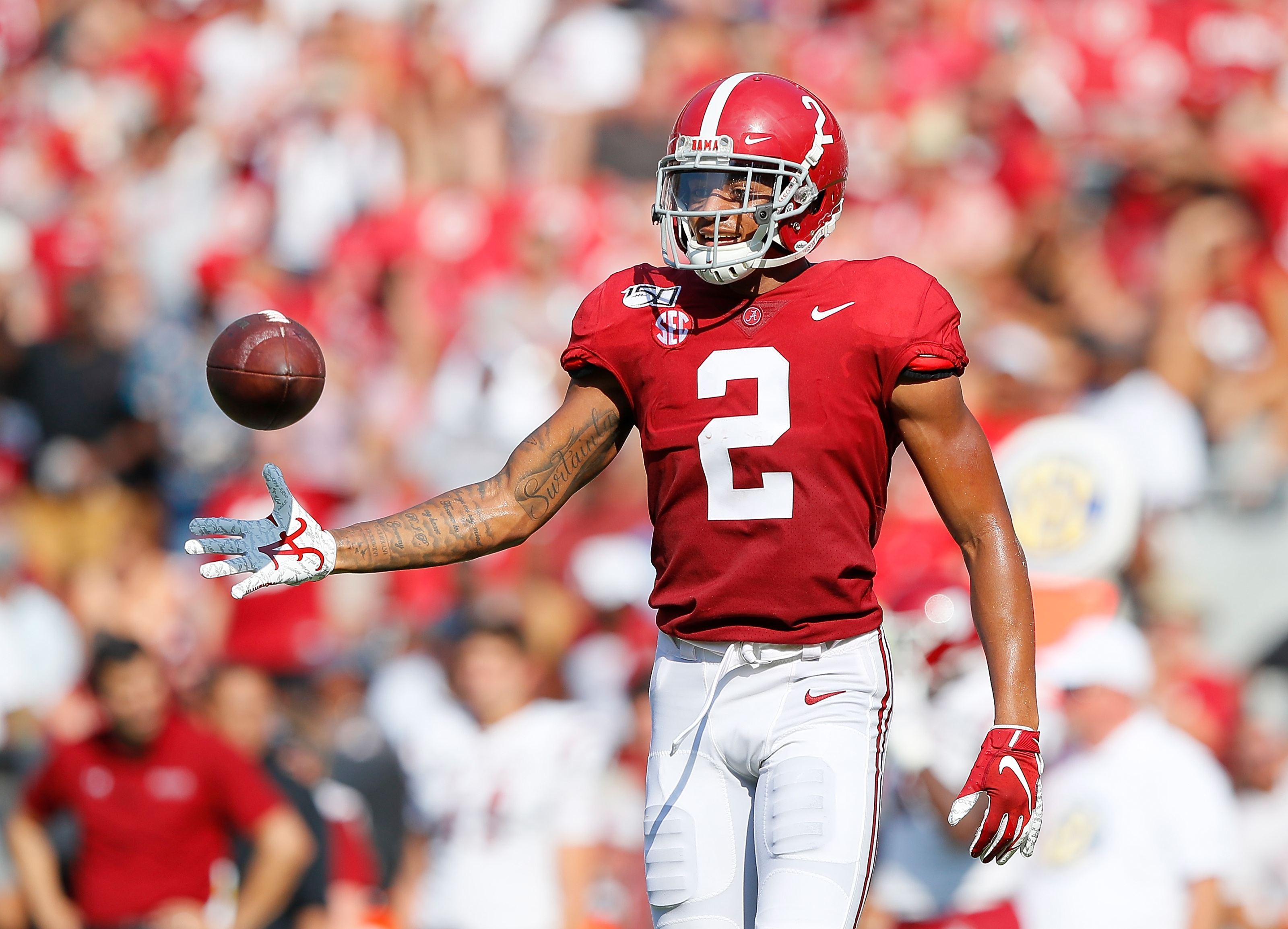 Patrick Surtain Alabama Crimson Tide Unsigned Leaping Catch Photograph