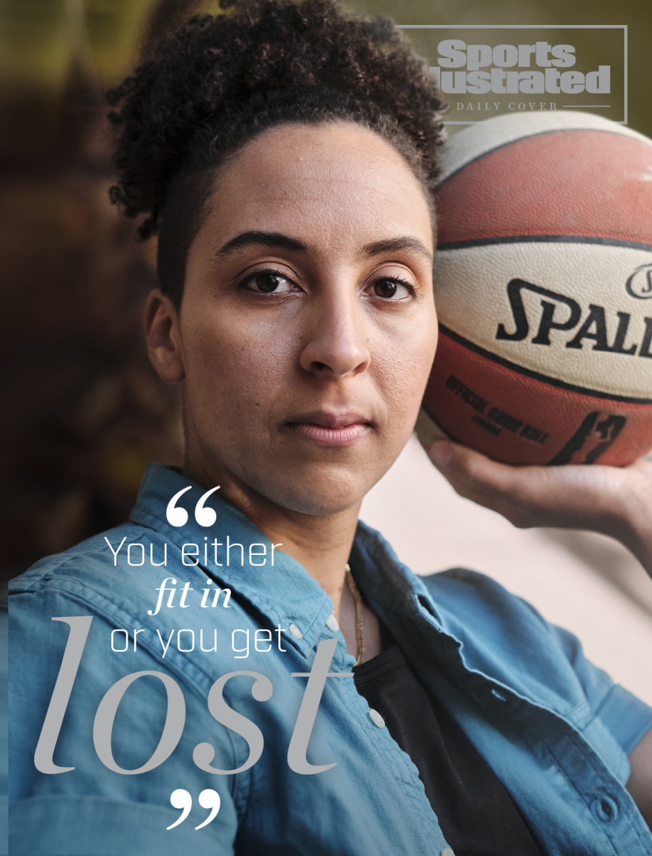 Layshia Clarendon holding a basketball