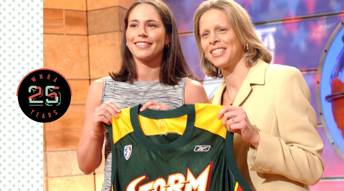 Sue Bird and her mom, Nancy Bird at the WNBA Draft
