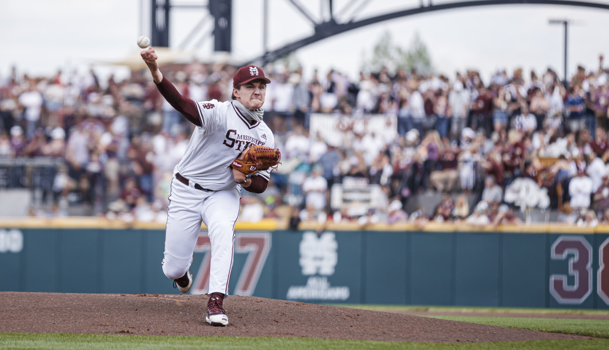 Mississippi State pitcher Will Bednar was selected as the SEC Newcomer of the Week on Monday for his performance this past Friday against Alabama. (File photo courtesy of Mississippi State athletics)