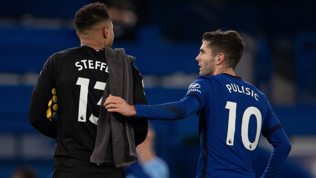 USA's Zack Steffen and Christian Pulisic reached the Champions League final