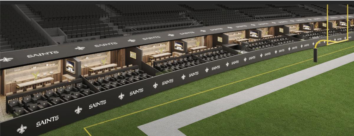 A first glimpse at the Superdome's field level suites as renovations  continue, Saints