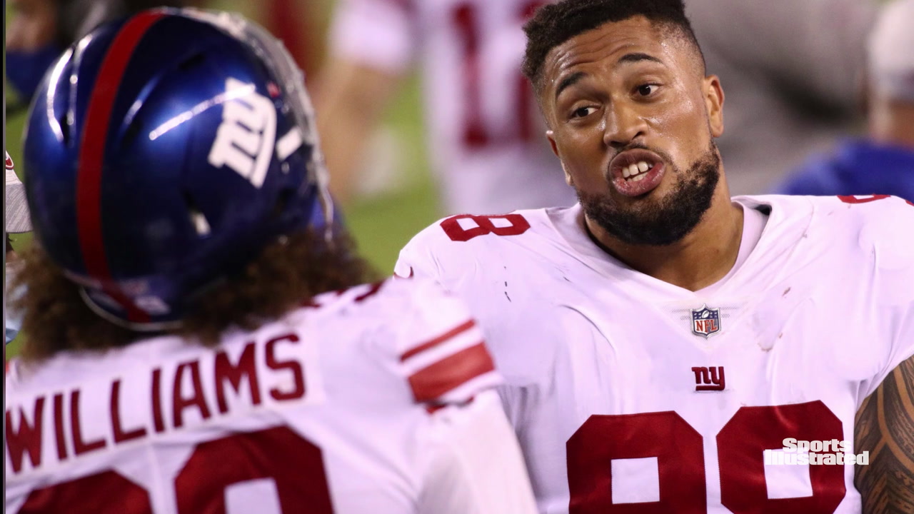 New York Giants defensive tackle Austin Johnson (98) walks on the