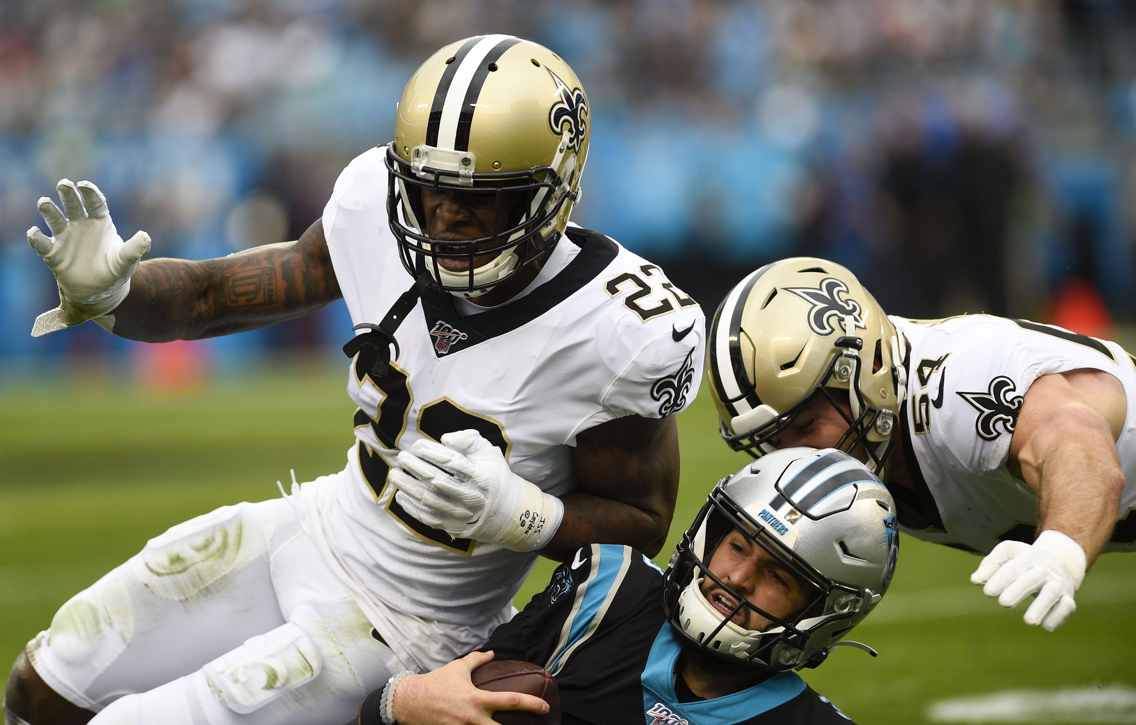 Saints DB Chauncey Gardner-Johnson in Walking Boot